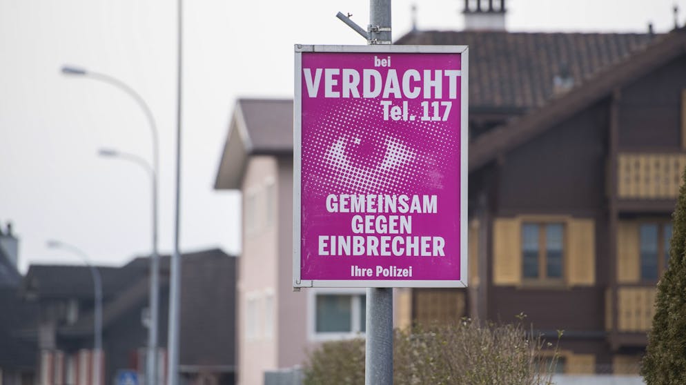 Kampagne gegen Einbrecher im Januar 2018 in Kerns im Kanton Obwalden.