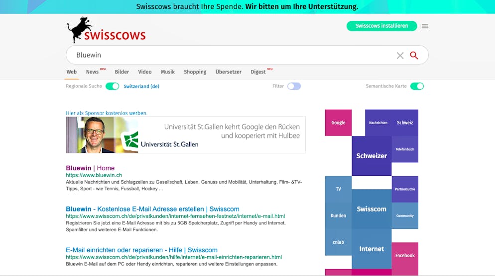 Das sind die besten Google-Alternativen. Aus Schweizer Landen stammt Swisscows, das ebenfalls einen Datenschutzfokus hat. Seine Ergebnisse stammen auch von Bing.