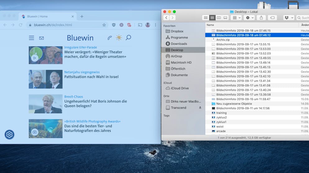 Screenshots auf Windows und Mac erstellen. Und mit CMD+Shift+5 schliesslich erstellt man einen Screenshot des gerade aktiven Fensters.