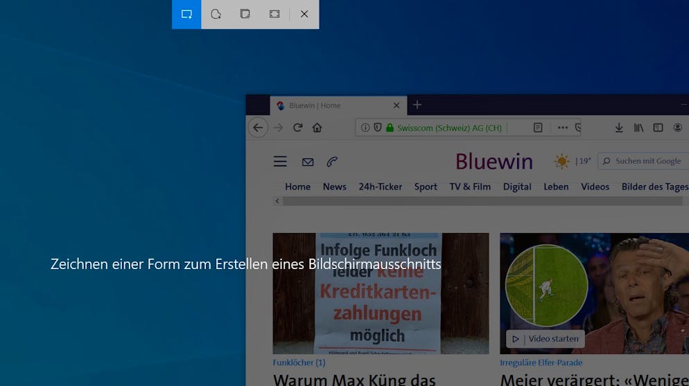 Screenshots auf Windows und Mac erstellen. Ein neues Tool in Windows 10 ist «Ausschneiden und Skizzieren», das sich über die Suchleiste aufrufen lässt.