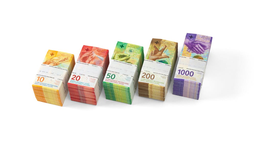 Die neunte Schweizer Banknoten-Serie. Die neuen Noten werden schrittweise herausgebracht, die 100-Franken-Note bildet den Abschluss.
