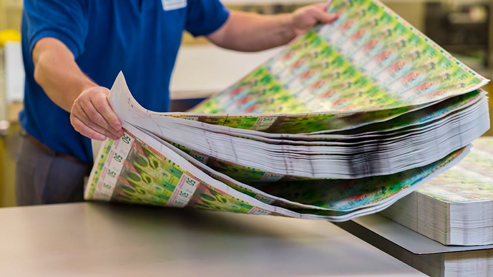 Die neunte Schweizer Banknoten-Serie. Gedruckt wird erstmal auf Bogen…