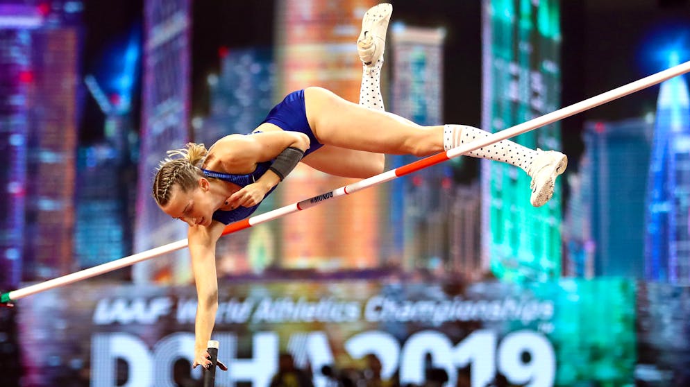 Die besten Bilder der Leichtathletik-WM 2019. Die als «neutrale Athletin» startende Russin Anschelika Sidorowa ist neue Weltmeisterin im Stabhochsprung. In einem hochklassigen Finale übersprang sie 4,95 m.