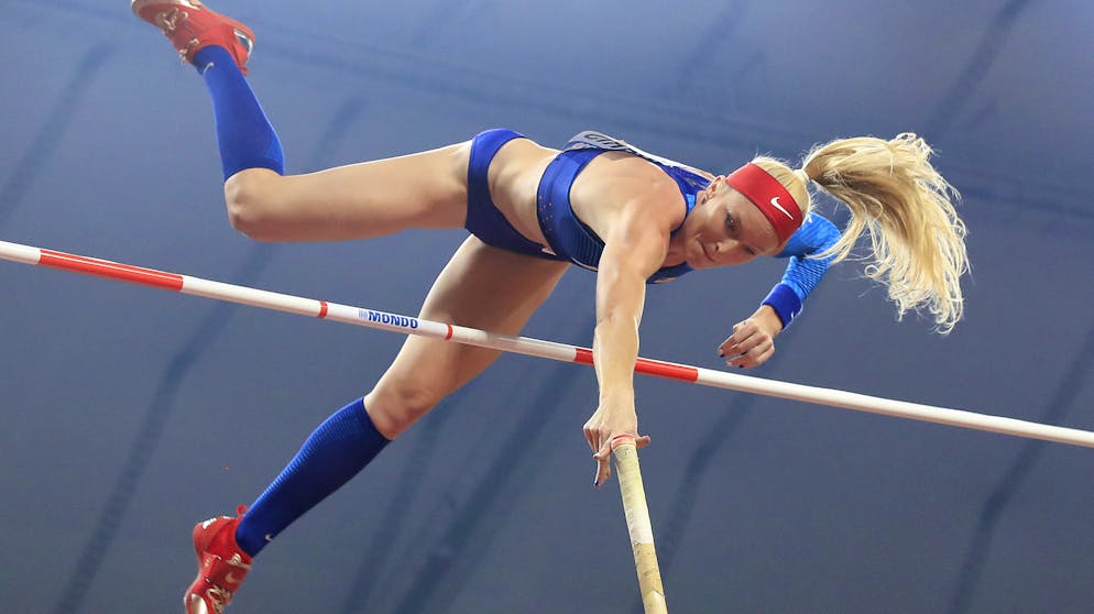 Die besten Bilder der Leichtathletik-WM 2019. Die Amerikanerin Sandi Morris scheitert bei der 4,95-Marke dreimal, darf sich aber über WM-Silber freuen.