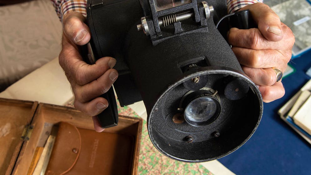 Der Zweite Weltkrieg aus der Sicht eines britischen Hauptmanns. Geschossen hat Flight Lieutenant Cooper seine Bilder mit dieser Fairchild K-20, die eigens für die Luftaufklärung hergestellt wurde.