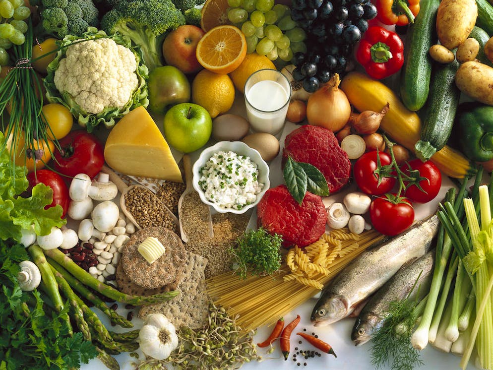 Agriculture - Mixed produce and food items; fruits, vegetables, legumes, herbs, grains, rice, dairy products, pasta, crackers, meat and fish / studio.
When: 01 Aug 2014