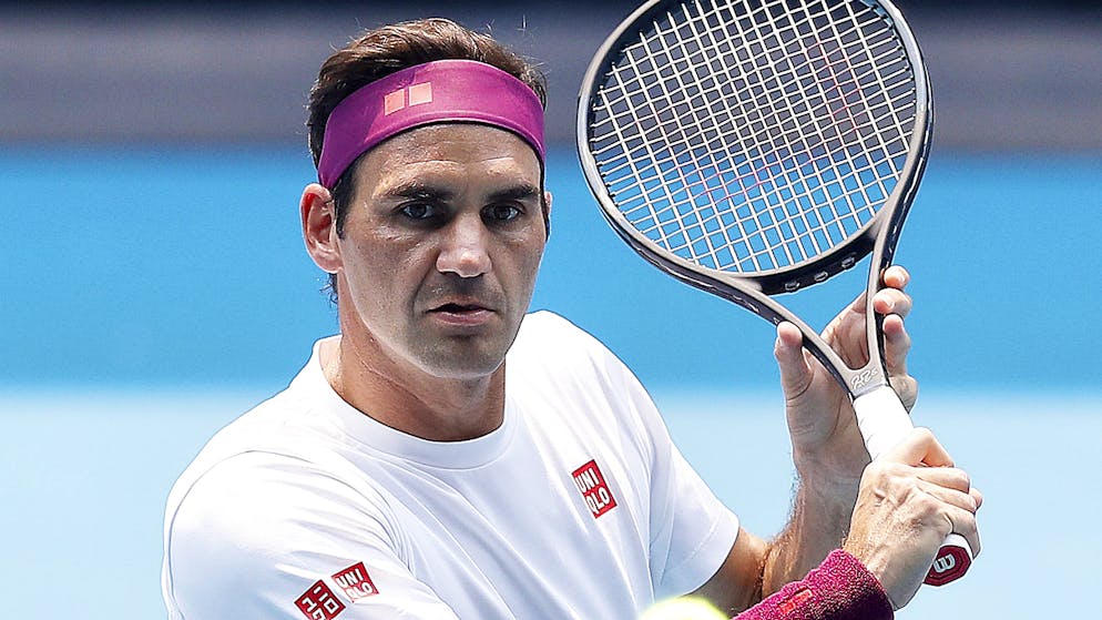 Roger Federer im Training vor den Australian Open.
