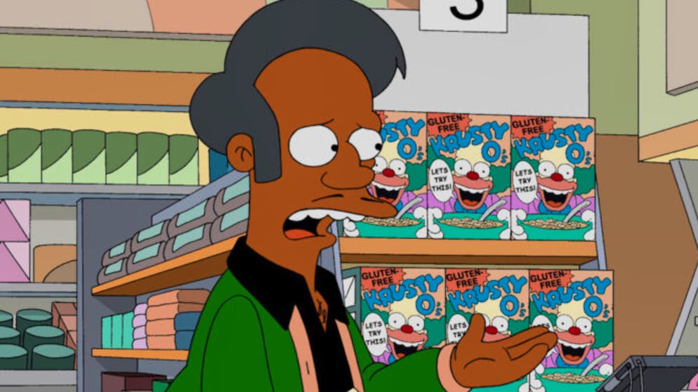 Auch Apu selbst kann es nicht fassen: Sein Sprecher nimmt den Hut.