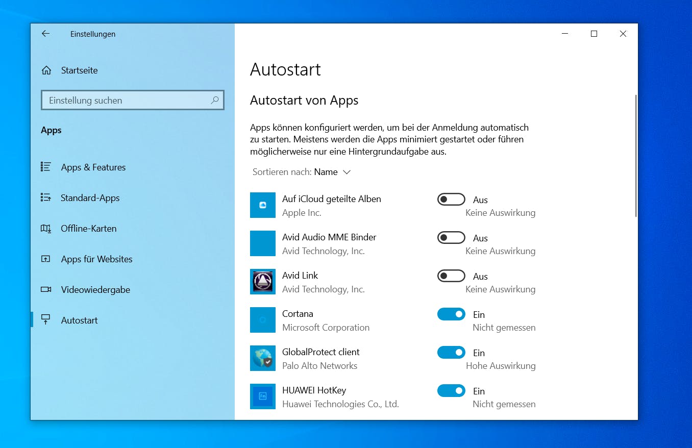 auto start app in windows 10
