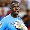 epa08693503 (FILE) - Goalkeeper Edouard Mendy of Reims reacts during the French Ligue 1 soccer match between OGC Nice and Stade Reims in Nice, France, 11 August 2018 (re-issued on 24 September 2020). English Premier League soccer club Chelsea FC have signed Senegalese goalkeeper Edouard Mendy from French Ligue 1 side Stade Rennes on a five-year contract, media reports confirmed on 24 September 2020. EPA/SEBASTIEN NOGIER *** Local Caption *** 54547951