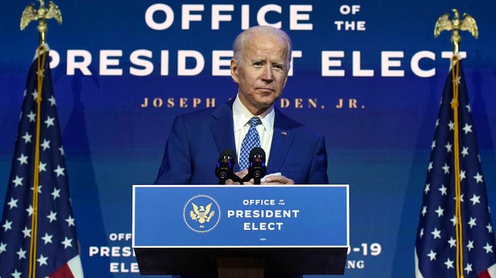 Joe Biden hält am 9. November in Wilmington, Delaware, eine Rede.