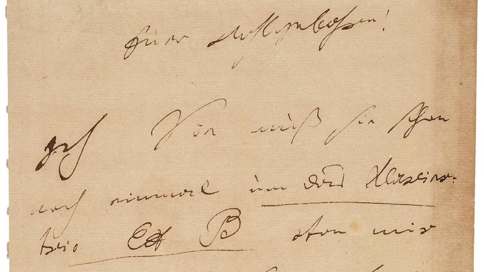 Der Brief Ludwig van Beethovens ist in den USA für 275'000 Dollar versteigert worden.