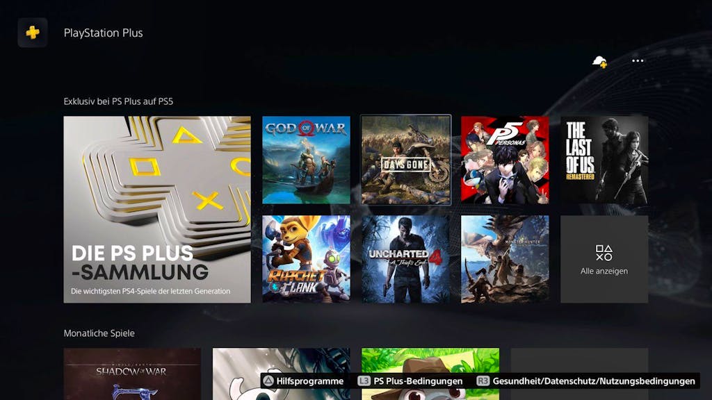 A whole range of PS4 games can be downloaded for free on PS5 with a Plus subscription.