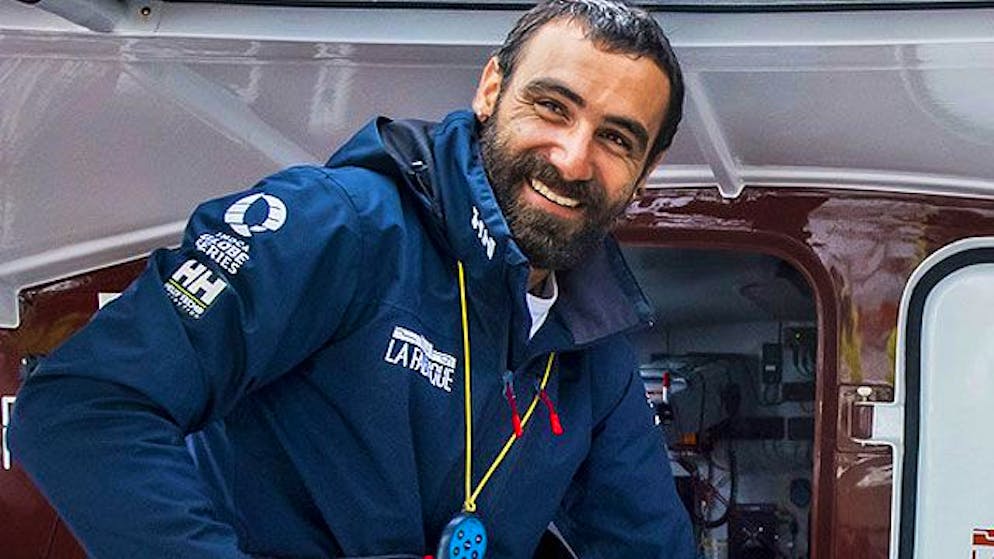 Alan Roura vor dem Start der Weltumseglung Vendée Globe.