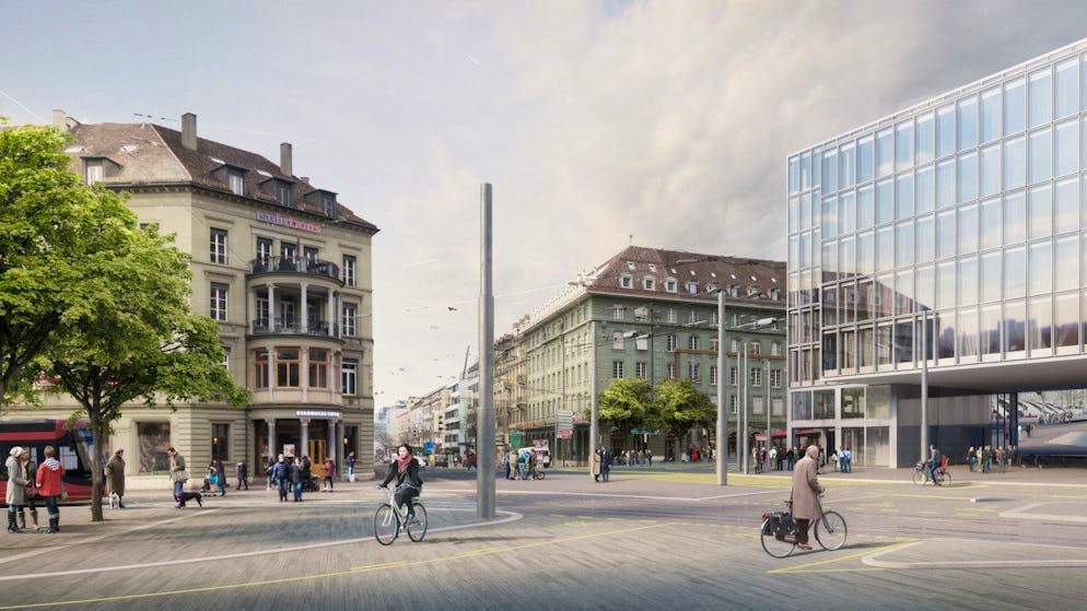 So könnte der Bubenbergplatz dereinst aussehen. Doch der Berner Heimatschutz erhebt den Mahnfinger.