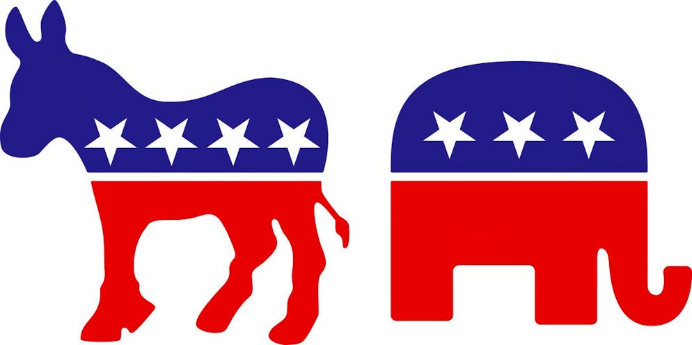 Der Esel und der Elefant, die Parteisymbole der Demokratischen und Republikanischen Partei der Vereinigten Staaten von Amerika. (KEYSTONE/GERHARD RIEZLER)