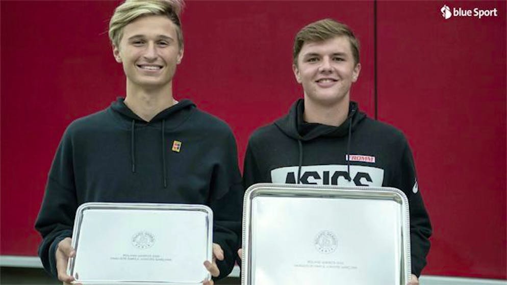 Schweizer Nachwuchshoffungen: Leandro Riedi (links) unterlag Dominic Stricker im Junioren-Final des French Open.