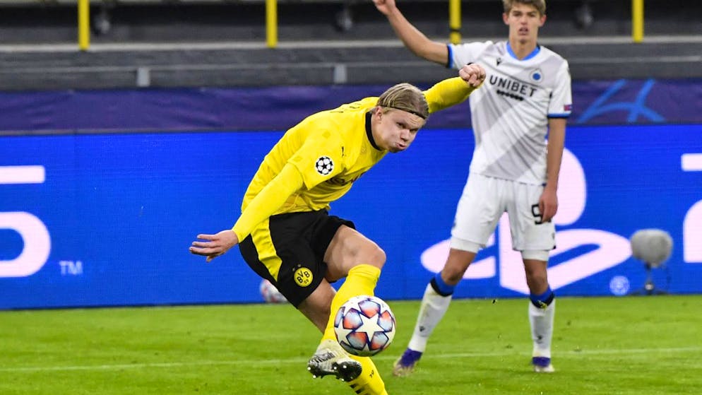 Dortmunds Erling Haaland trifft und trifft – gegen Brügge erneut doppelt