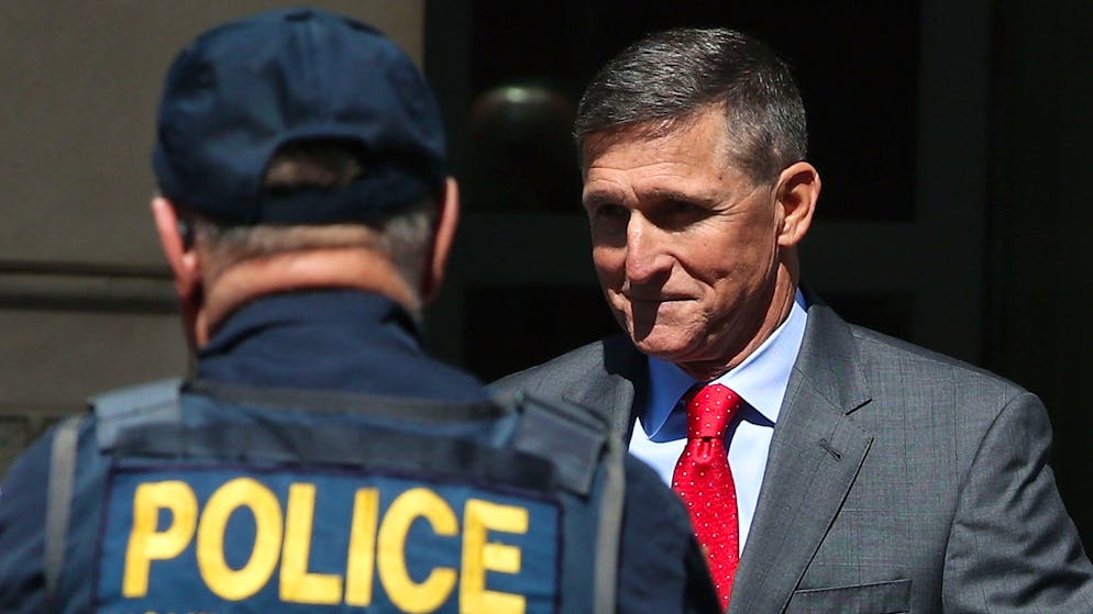 WASHINGTON, DC - JULY 10: Michael Flynn, former national security advisor to U.S. President Donald Trump, walks out of the E. Barrett Prettyman Federal Courthouse after a status hearing July 10, 2018 in Washington, DC. Special Counsel Robert Mueller has charged Flynn with one count of making a false statement to the FBI. It has been reported that Special Counsel Mueller's team is not ready to schedule a date for a sentencing hearing as of yet. (Photo by Mark Wilson/Getty Images)