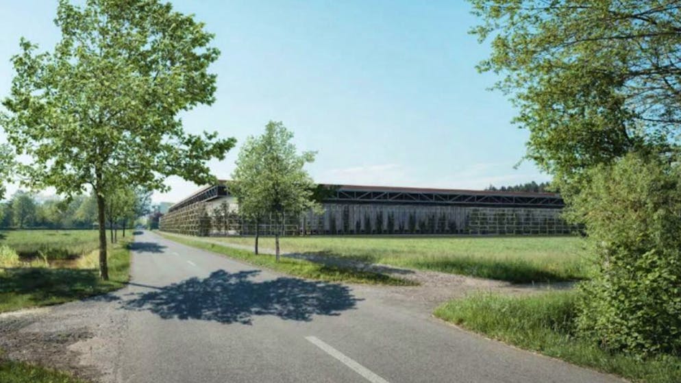 Visualisierung des Richtprojekts für die Erweiterung einer Fensterfabrik in Hagendorn ZG.