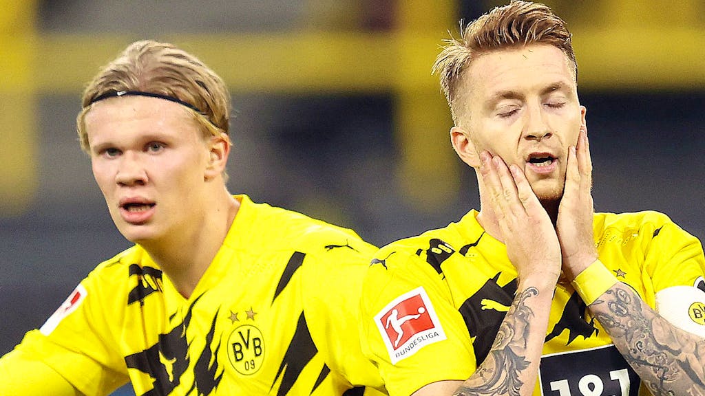 BVB forwards Erling Braut Haaland (l) and Maro Reus scored but were left empty-handed in the end.