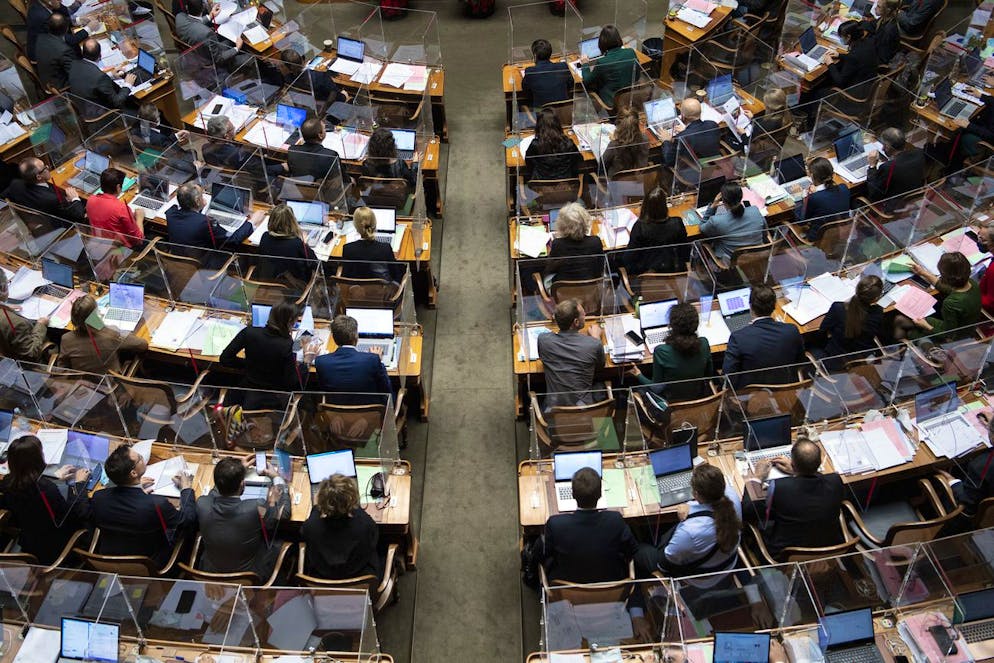 Der Nationalrat tagt an der Wintersession der Eidgenoessischen Raete, am Mittwoch, 9. Dezember 2020, in Bern. (KEYSTONE/Peter Schneider)