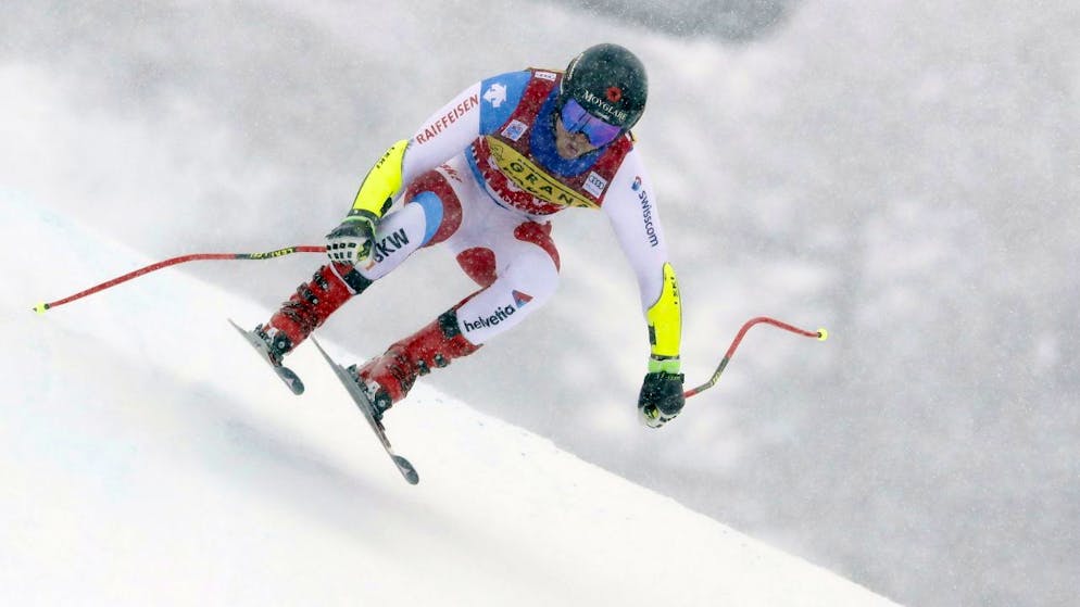 Mauro Caviezel riss sich Mitte Juni die linke Achillessehne, beim Comeback in Val d'Isère überzeugte er jedoch vollends