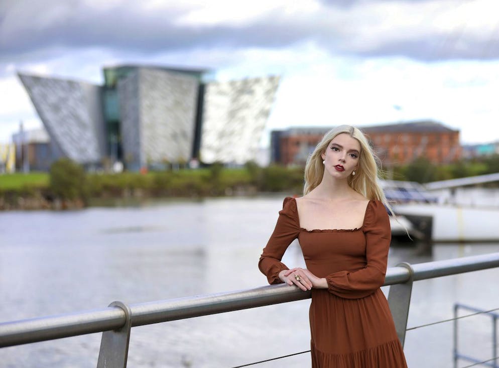 Anya Taylor-Joy poses for a portrait in Belfast's Titanic area in Northern Ireland on Tuesday, Oct. 6, 2020. Taylor-Joy has been named one of The Associated Press' Breakthrough Entertainers of 2020. (AP Photo/Peter Morrison)