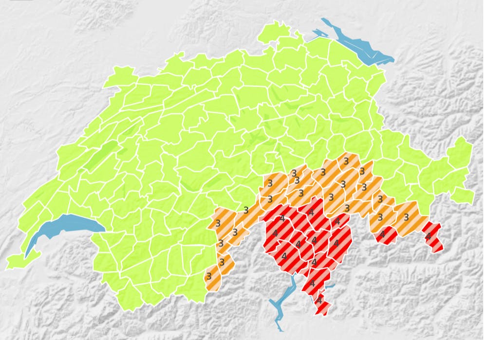 Tutto il Ticino messo in Allarme 4 fino a domenica.