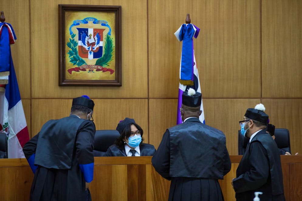 epa08843999 Judge Gissel Mendez, presides over the hearing, in the case of corruption of the Brazilian company Odebrecht, during the trial in Santo Domingo, Dominican Republic, 26 November 2020. Last September, the First Collegiate Court of the National District began the merits trial of the six implicated in the bribes that the Brazilian construction company Odebrecht revealed to have distributed in the country to illegally award public works tendered between 2002 and 2012. The Brazilian company reached a agreement with the Dominican Attorney General's Office in 2017 for which he must pay 184 million dollars in various installments, double what he admitted to having given in bribes in the country. EPA/Orlando Barràa