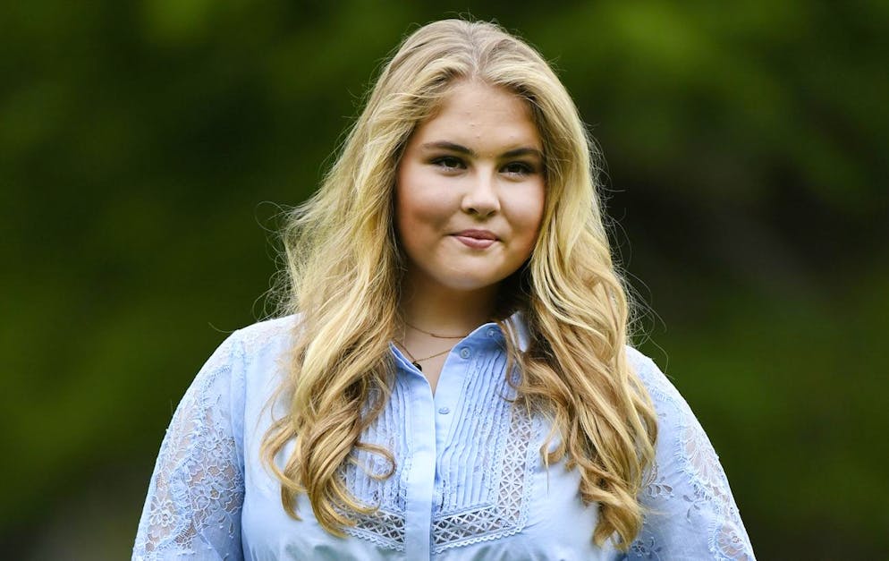 FILE - In this Friday, July 17, 2020 file photo, Netherlands' Princess Amalia poses in the garden of royal palace Huis ten Bosch in The Hague, Netherlands, during an official photo session at the start of the summer holiday. A man who sent death threats to the Dutch king's eldest daughter was sentenced Tuesday, Nov. 3, 2020 to three months imprisonment and ordered to undergo psychiatric treatment. (Piroschka van de Wouw, Pool via AP, File)