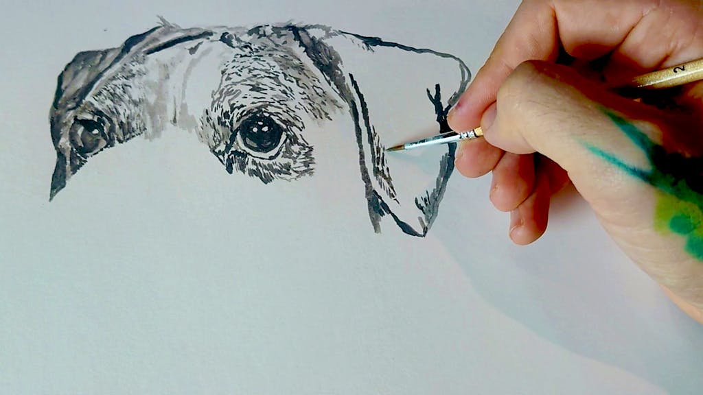 Künstler Porträt aus der Asche eines Hundes Künstler Porträt aus der Asche eines Hundes