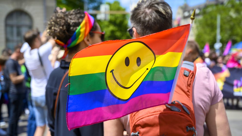 Teilnehmer an der Gay Pride letzten Sommer in Zürich.