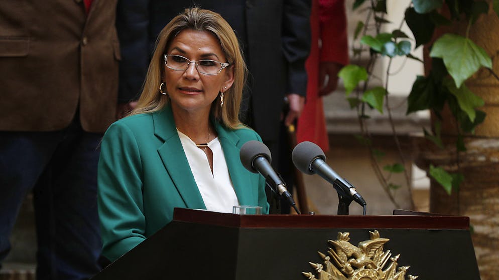 La presidente boliviana a interim Jeanine Anez.