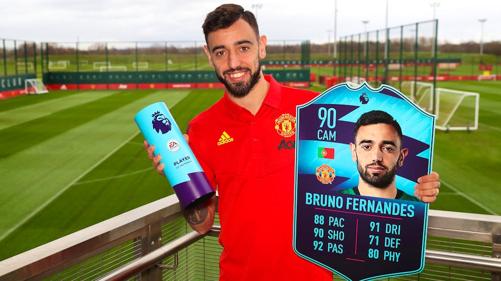 Sportbilder des Tages. Nicht schlecht: Bruno Fernandes wechselte am 29. Januar zu Manchester United. Nun wurde der Portugiese als «Premier-League-Spieler des Monats Februar» ausgezeichnet.