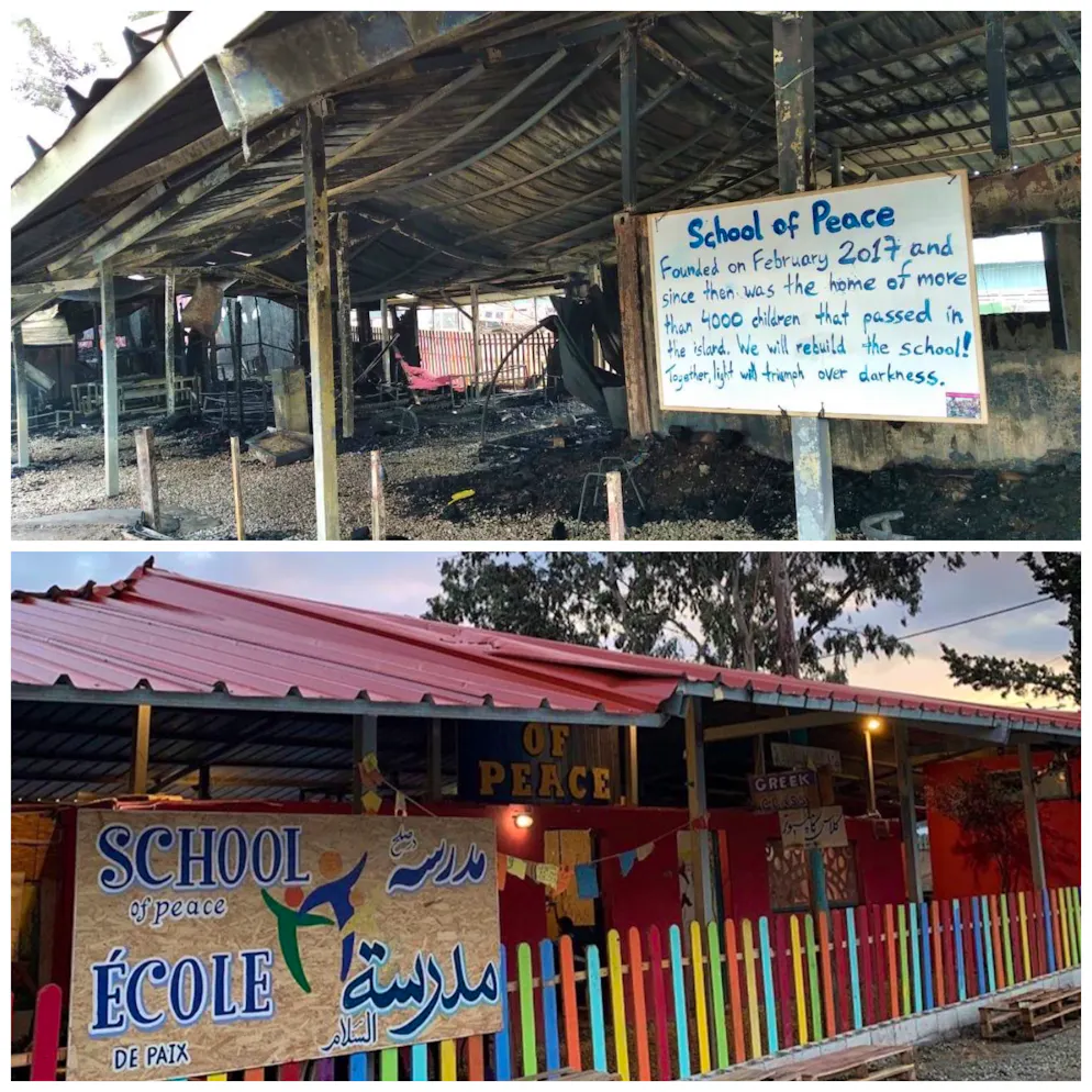 Der Brand wütete am 7. März im Flüchtlingsgemeinschaftszentrum der NGO.