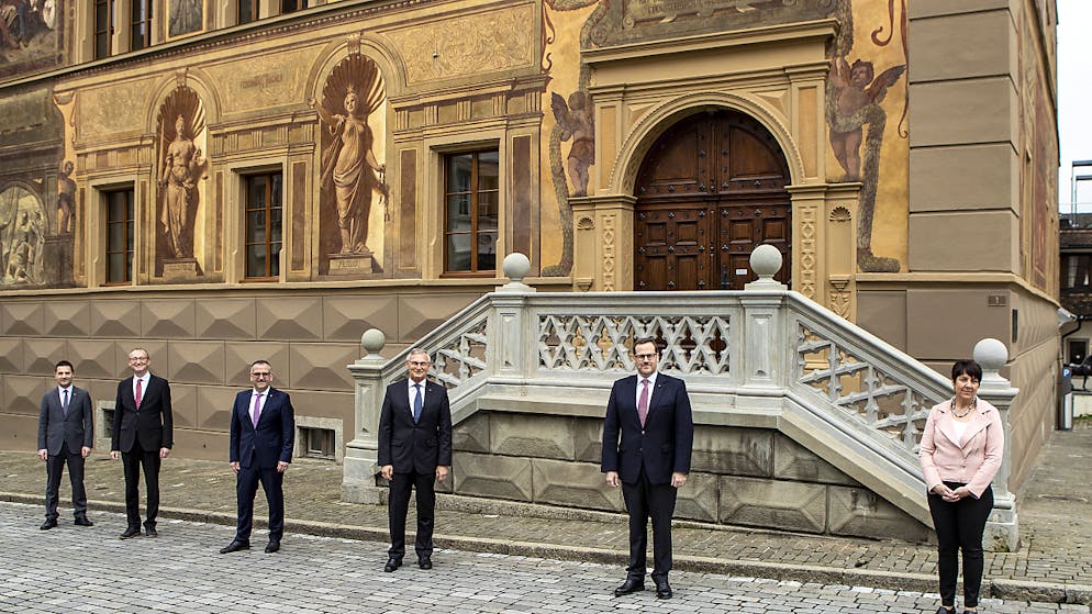 Nella foto del 2020 i consiglieri di Stato di Svitto.