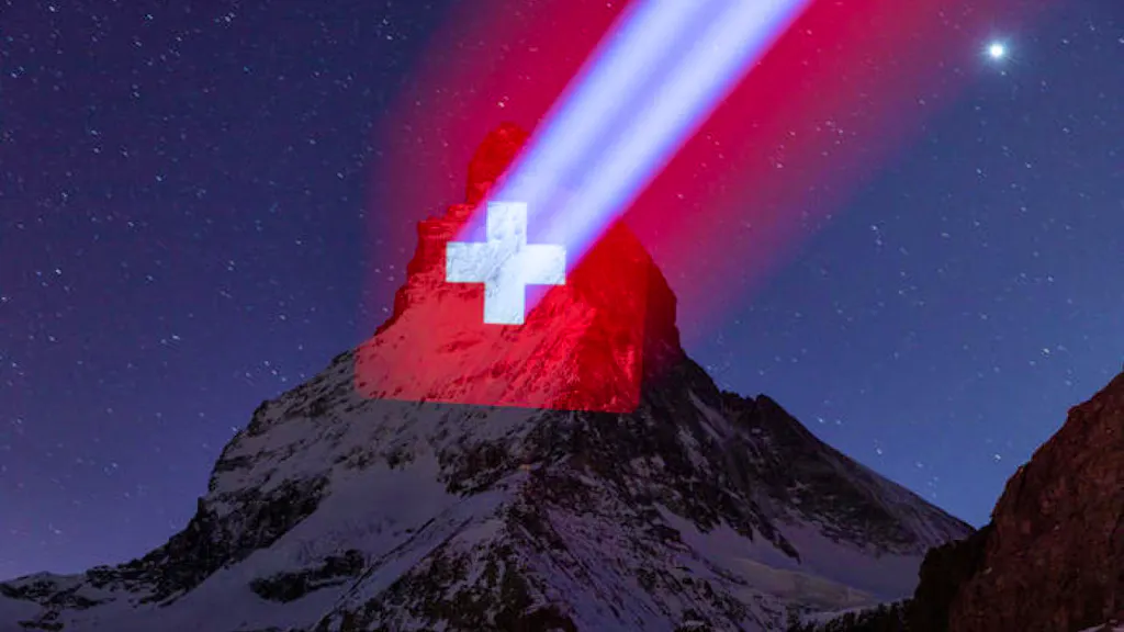 Coronavirus – Schweiz. Matterhorn beleuchtet als Hoffnungszeichen