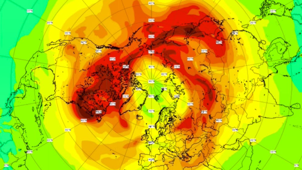 Der Ozonloch im Jahr 2006. Forschende glauben, dass es 2040 wieder auf dem Niveau von 1980 sein könnte. (Archivbild)