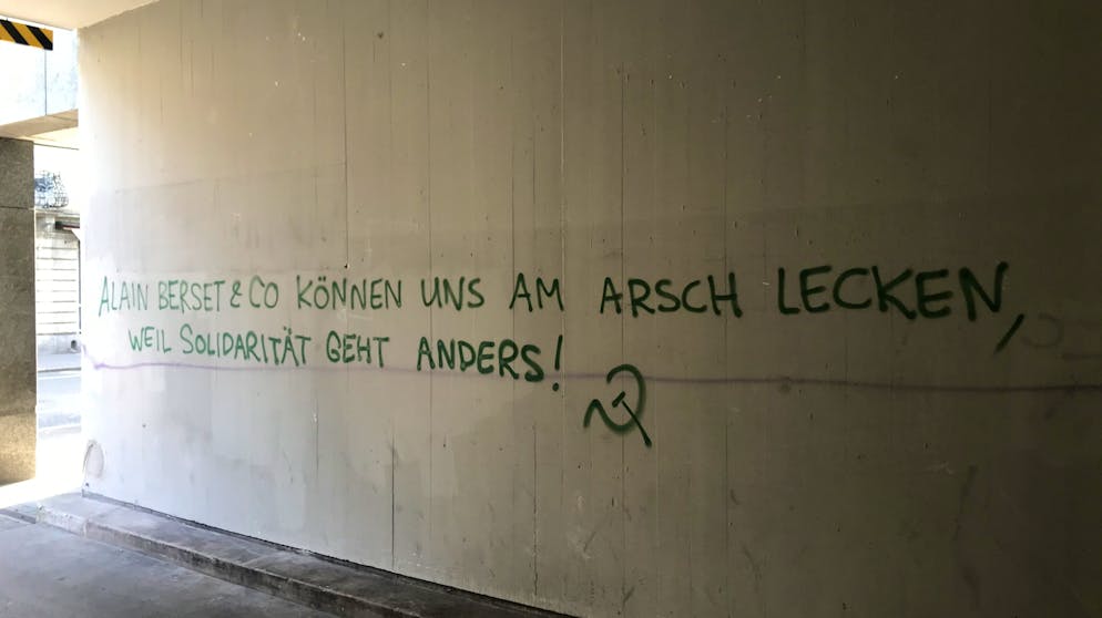 Im Quartier waren Sprayer unterwegs.