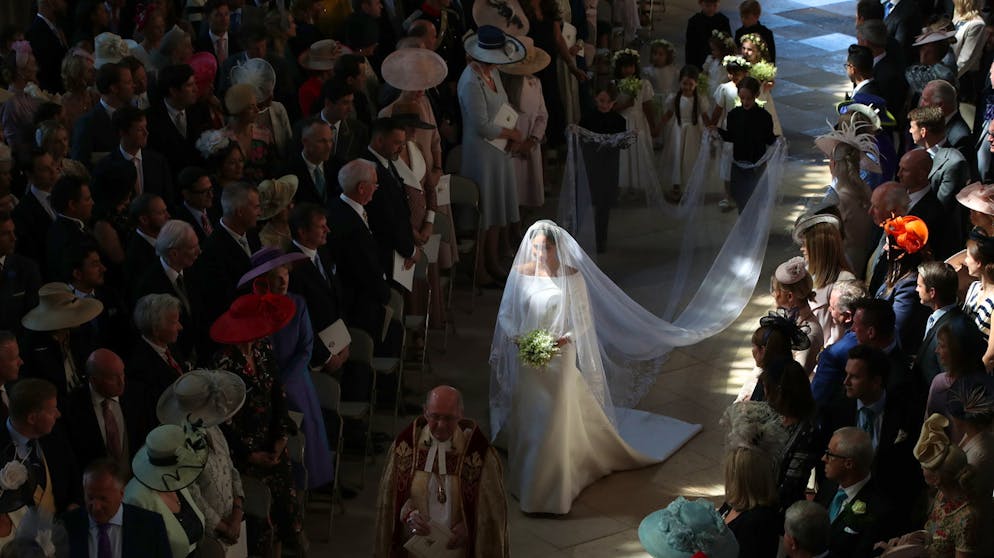Hier kommt die Braut: Meghan an ihrem Hochzeitstag am 19. Mai 2018.