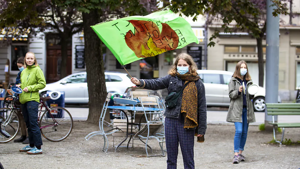 Un'azione dei giovani attivisti per il clima dello scorso 15 maggio a Zurigo