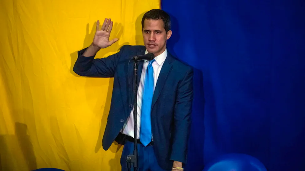 Juan Guaidó in gennaio durante il suo giuramento quale presidente dell'Assemblea nazionale venezuelana.