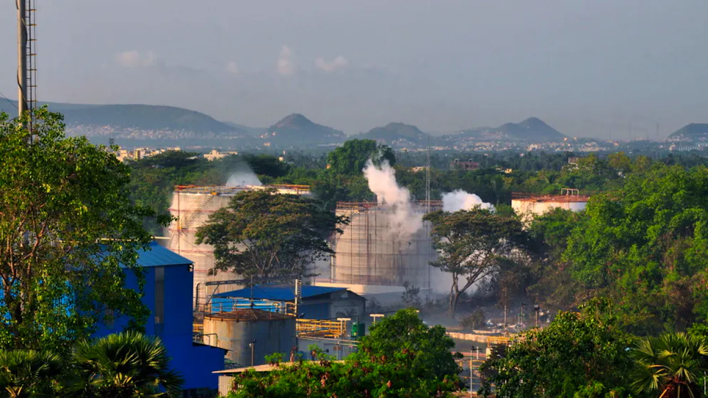 La fuga di gas si è verificata nella notte nell'impianto LG Polymers.