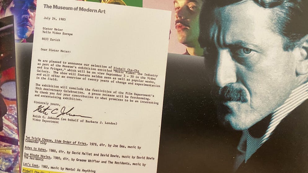 Der Brief vom Museum of Modern Art in New York an Dieter Meier: Ausriss aus dem Buch «Out of Chaos – ein autobiografisches Bilderbuch» von Dieter Meier, erschienen 2011 in der Edition Edel, Hamburg.