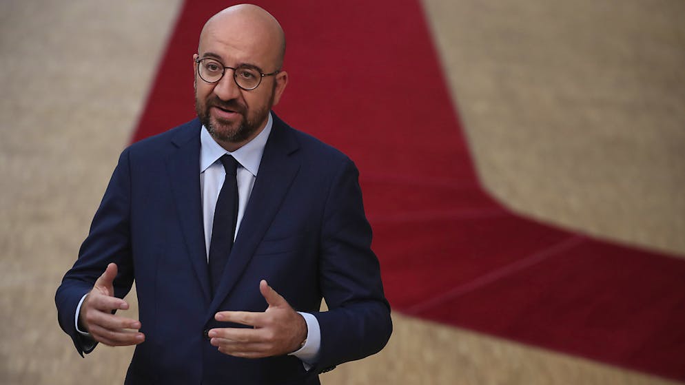 Il presidente del Consiglio europeo Charles Michel al suo arrivo al vertice straordinario sul Recovery Fund ed il Bilancio Ue 2021-2027.
