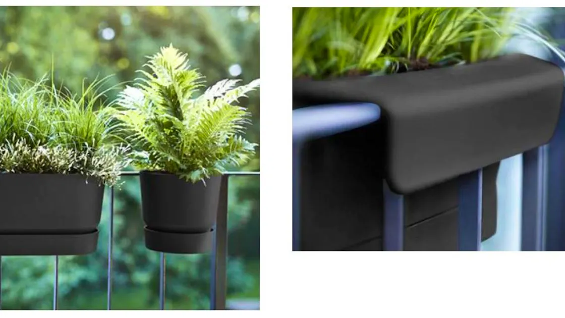 Fioriera Da Balcone A Onda Home Blooming – Vaso Per Piante E Fiori, Abbeveratoio Da Ringhiera, 14 Litri, Plastica 30 Cm