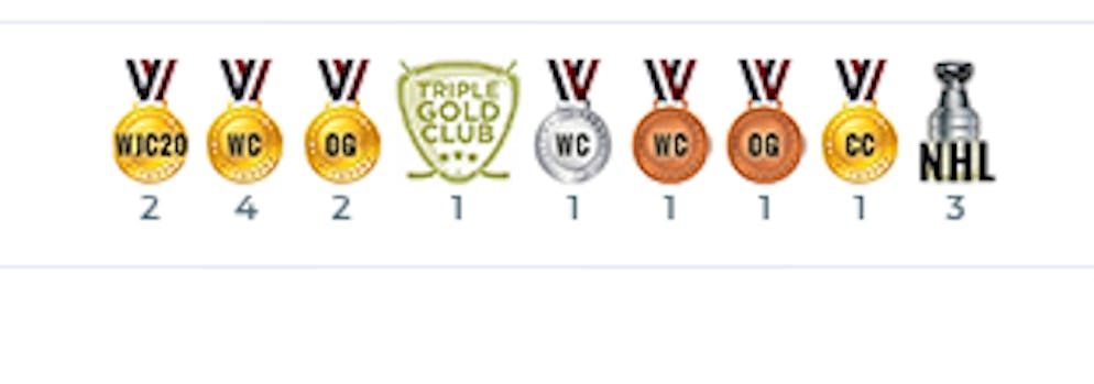 Il medagliere personale di Igor Larionov: impressionante, irripetibile.