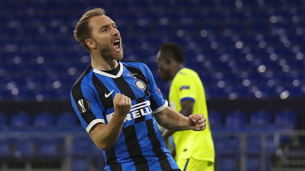 Christian Eriksen, ici sous le maillot de l'Inter Milan, a repris l'entraînement.