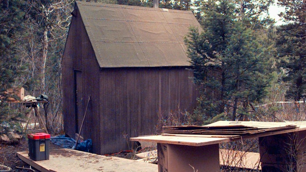 Die Hütte des Täters in Lincoln, Montana.